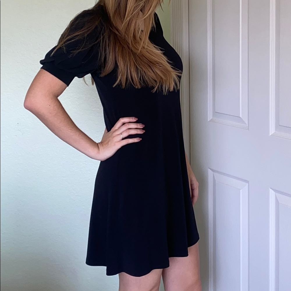 Black puff sleeve dress